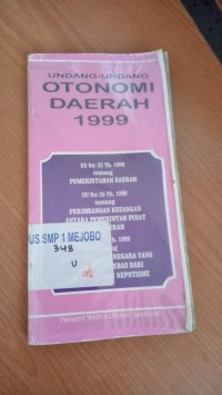 Undang - Undang Otonomi Daerah 1999