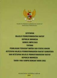 Ketetapan Majelis Permusyawaratan Rakyat Republik Indonesia